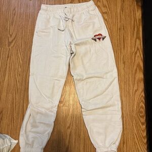 PLAYBOY Kids White Joggers with Logo